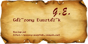Gózony Euszták névjegykártya
